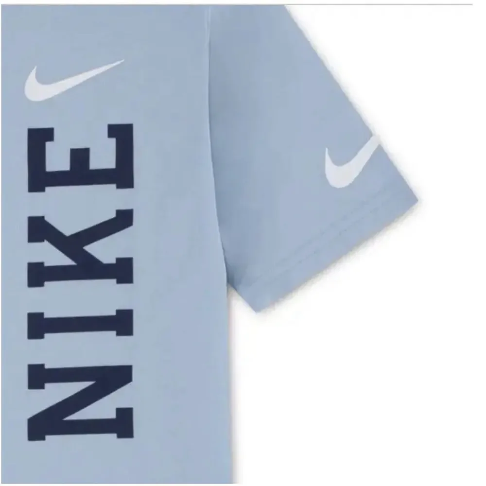 Nike 3Brand T-Shirt Boys XL Blue Sportswear Graphic Swoosh Logo Tee Shirt NEW